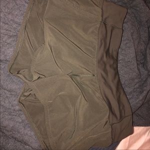 Army green lululemon shorts